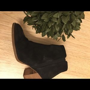Franco Sarto Black Suede Ankle Bootie- 7.5